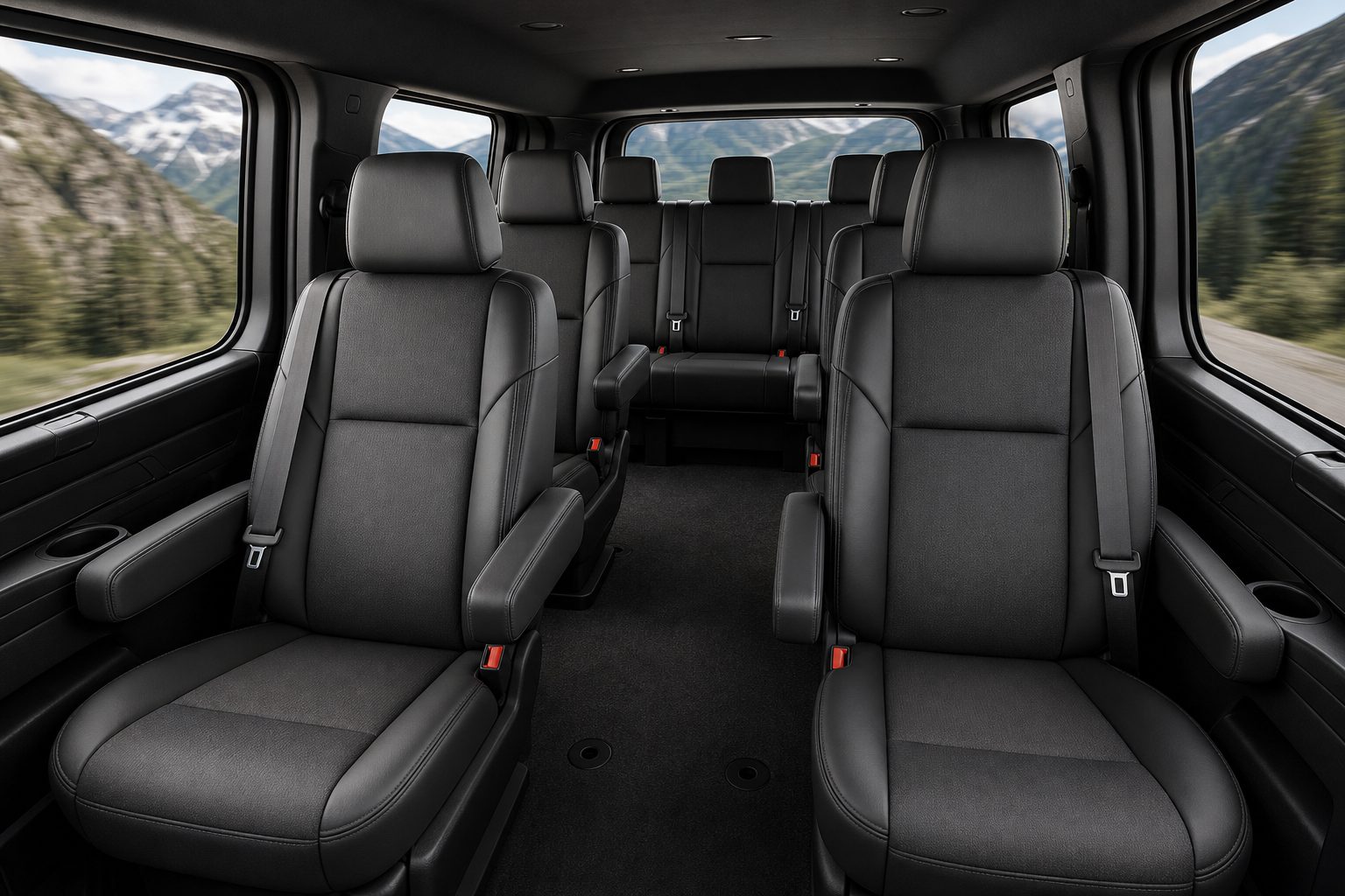 Comfortable executive van interior